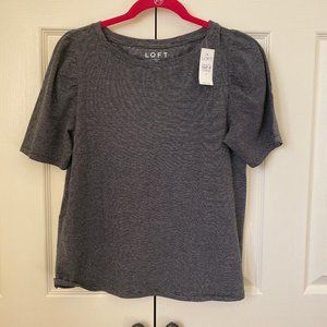 LOFT Textured Puff Sleeve Top (NEW)